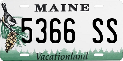 ME license plate 5366SS