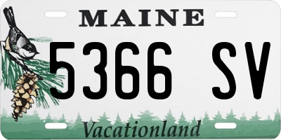 ME license plate 5366SV
