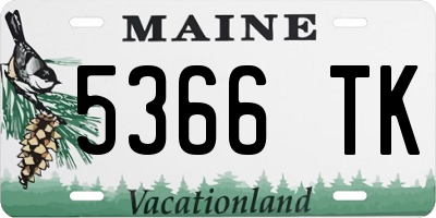 ME license plate 5366TK