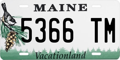 ME license plate 5366TM