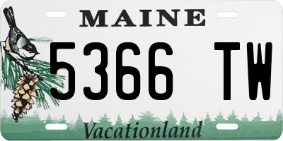 ME license plate 5366TW
