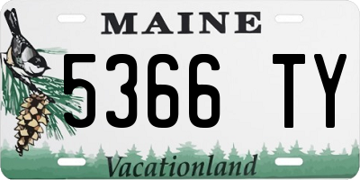 ME license plate 5366TY