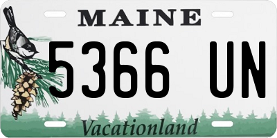 ME license plate 5366UN