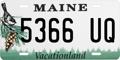 ME license plate 5366UQ