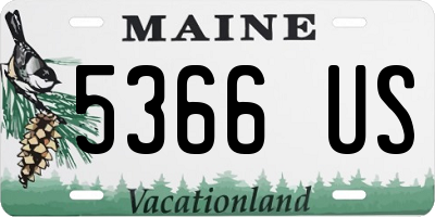 ME license plate 5366US