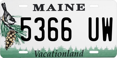 ME license plate 5366UW