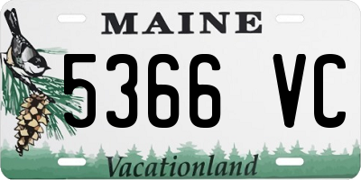 ME license plate 5366VC