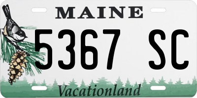 ME license plate 5367SC