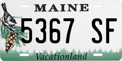 ME license plate 5367SF