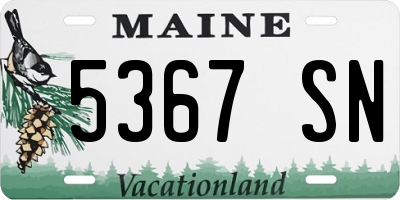 ME license plate 5367SN