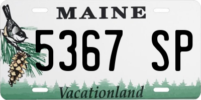 ME license plate 5367SP