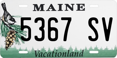 ME license plate 5367SV