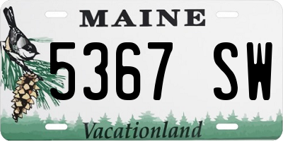 ME license plate 5367SW