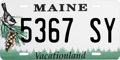 ME license plate 5367SY