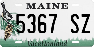 ME license plate 5367SZ