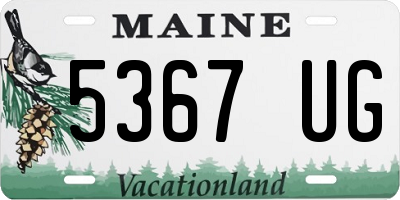 ME license plate 5367UG