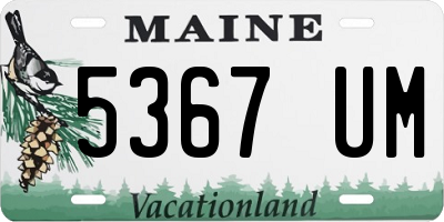 ME license plate 5367UM
