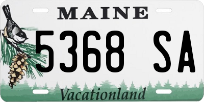 ME license plate 5368SA