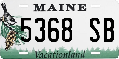 ME license plate 5368SB