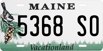 ME license plate 5368SO