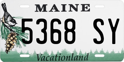 ME license plate 5368SY