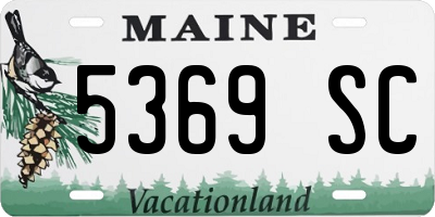 ME license plate 5369SC