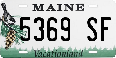 ME license plate 5369SF