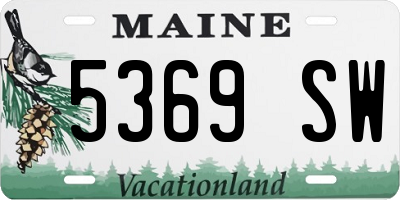 ME license plate 5369SW