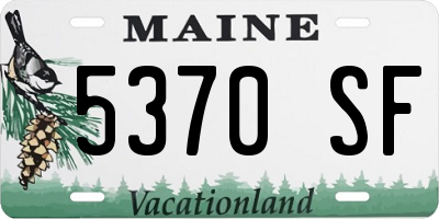 ME license plate 5370SF