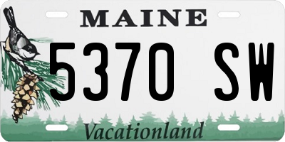 ME license plate 5370SW