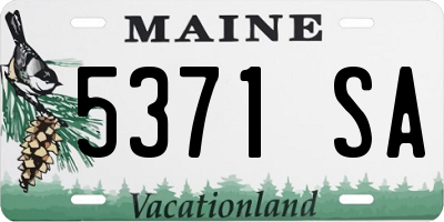 ME license plate 5371SA