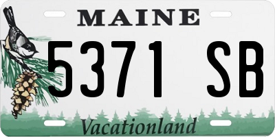 ME license plate 5371SB