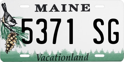 ME license plate 5371SG