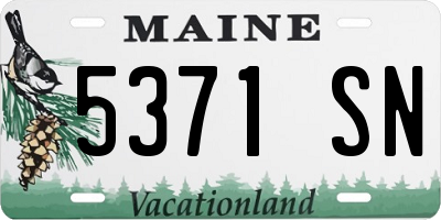 ME license plate 5371SN