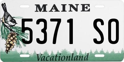 ME license plate 5371SO