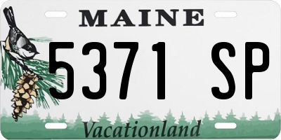 ME license plate 5371SP