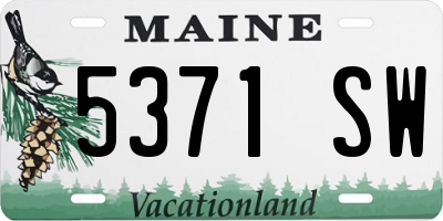 ME license plate 5371SW