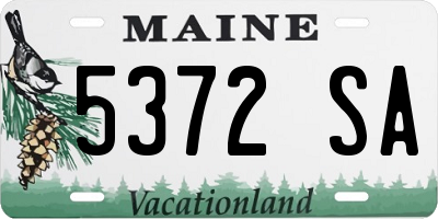 ME license plate 5372SA