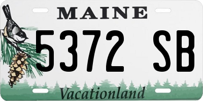 ME license plate 5372SB