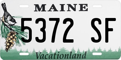ME license plate 5372SF
