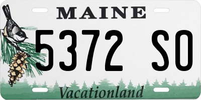 ME license plate 5372SO