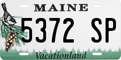 ME license plate 5372SP