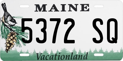 ME license plate 5372SQ