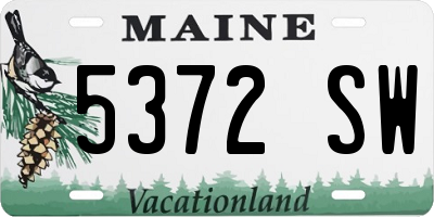ME license plate 5372SW