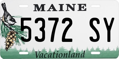 ME license plate 5372SY