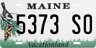 ME license plate 5373SO