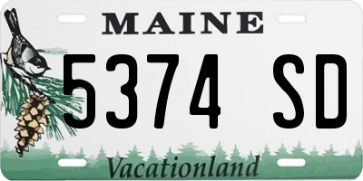 ME license plate 5374SD