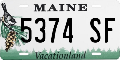 ME license plate 5374SF