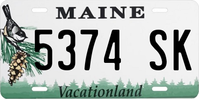 ME license plate 5374SK