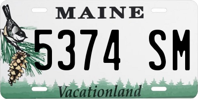 ME license plate 5374SM